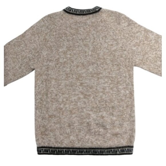 Vintage 70s Knit Aztec Alpaca Wool Sweater Tribal Western Peruvian Men's Medium - Picture 5 of 5